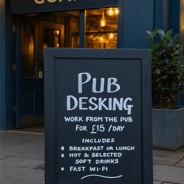 pub desking step up spaces